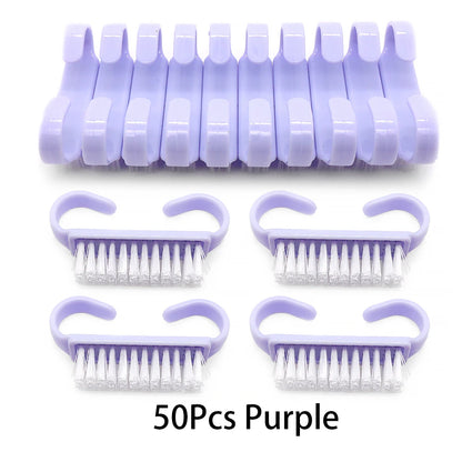 10/20/50/100pcs Nail Cleaning Brush Set - Handle Grip Fingernail Scrubber Tools for Men & Women Manicure Care