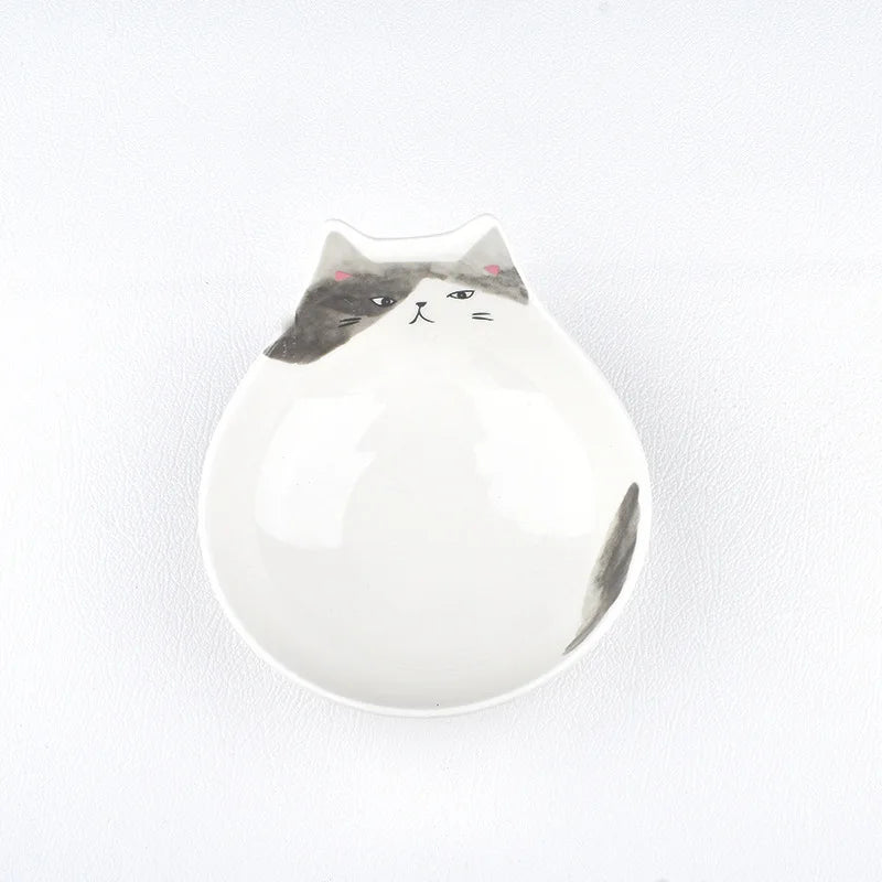 Cartoon Cat Face Ceramic Bowl — Cat-Shaped Salad, Dessert, and Rice Bowl for Kids, Home Kitchen Tableware