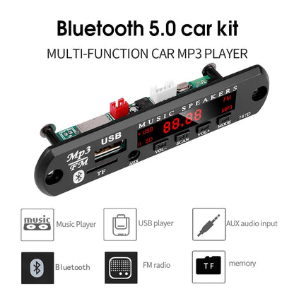 KEBIDU 9V/12V Car Radio Stereo MP3 Decoder Board - Bluetooth Wireless MP3 Player with USB, TF, and Remote Control