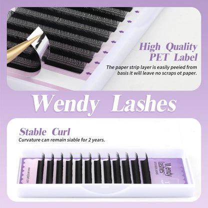 Wendy Lashes YY Shape Eyelash Extensions – Automatic Flowering W-Shape 3D-8D Premade Black Lashes