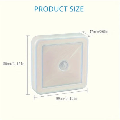 Smart LED Motion Sensor Night Light – Battery-Powered Wall-Mounted Warm & White Light for Bedroom & Corridor