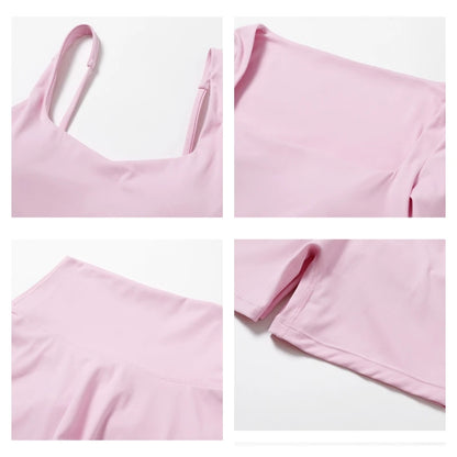 2Pcs Women's Yoga Sports Set - Quick Dry Long Sleeve Workout Tracksuit for Gym & Running