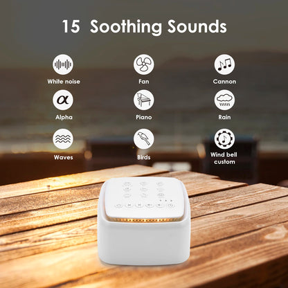 Rechargeable White Noise Machine with Type-C - Timed Sleep Sound Device for Relaxation, Ideal for Babies, Adults, Office, and Travel
