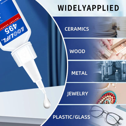 LOOLIFL 401 Super Glue 20g – Strong Multi-Purpose Adhesive for Glass, Wood, Ceramic, Metal, DIY Crafts, and Home Repairs