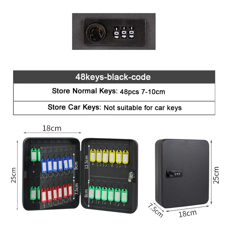 Password Key Lock Box — Multi-Key Safe Organizer for Home, Office, Car, and Factory Use