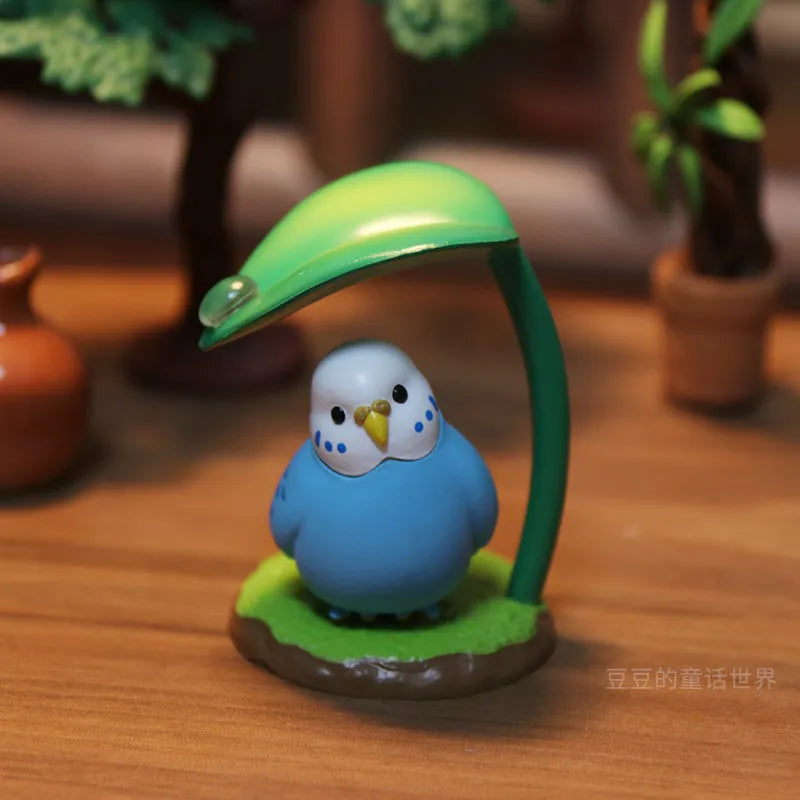 Rainy Day Animals & Birds Figurine Blind Box - Cute Leaf Hiding Collectible Ornaments & Mini Model Toys