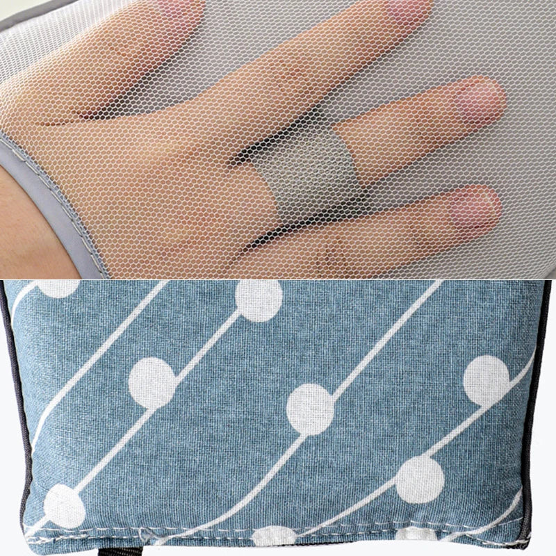 Portable Hand-Held Mini Ironing Pad & Holder Set for Wrinkle-Free Clothes - Protective Mat & Glove Included
