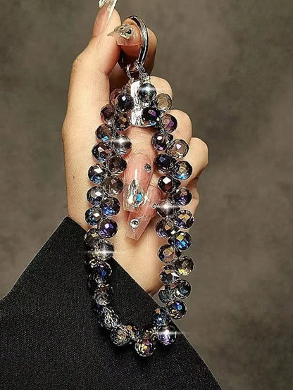Colorful Macaron Beaded Phone Lanyard Wrist Strap – Anti-Lost Short Handheld Mobile Phone Chain Pendant for Women
