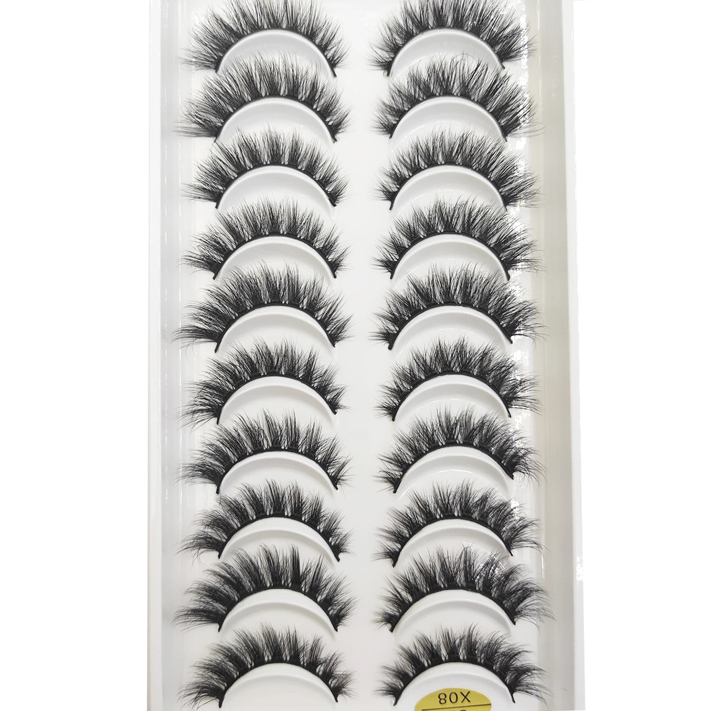 10 Pairs 3D Mink False Eyelashes – Soft Natural Cross Messy Dense Lash Extensions Makeup