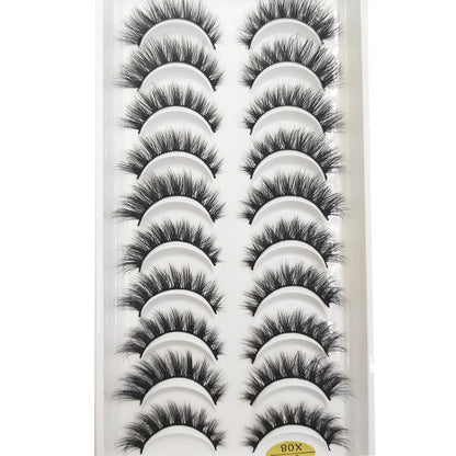 10 Pairs 3D Mink False Eyelashes – Soft Natural Cross Messy Dense Lash Extensions Makeup