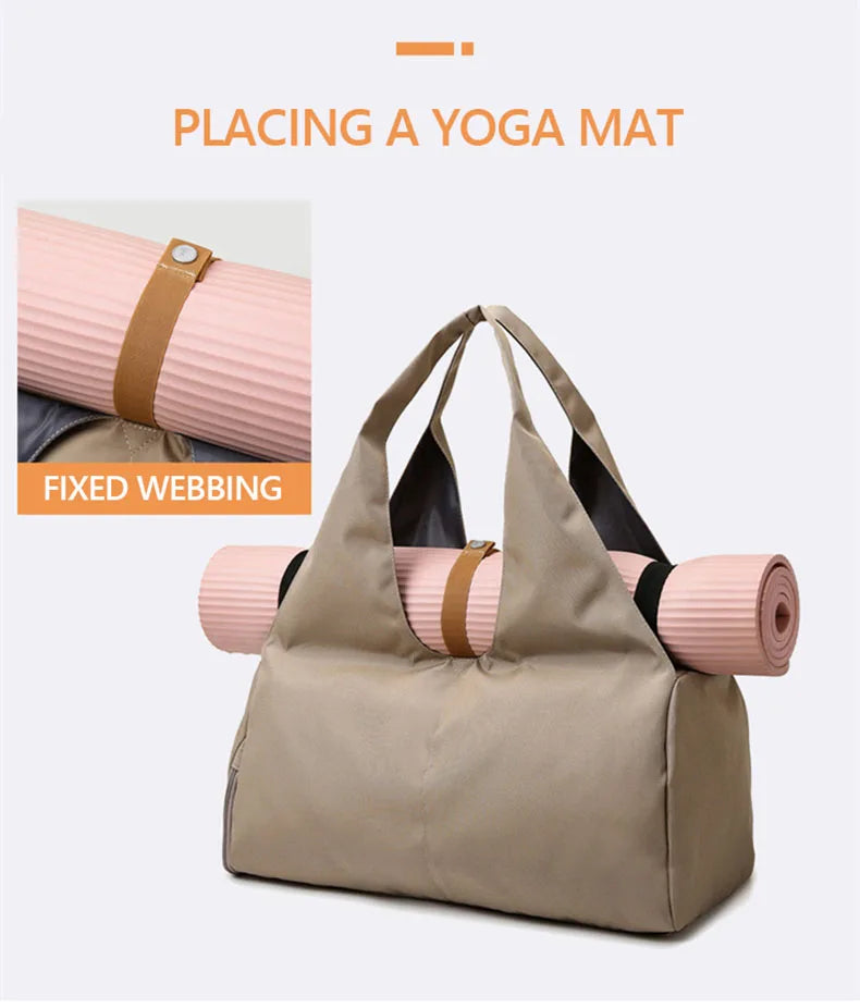 Women's Yoga Mat Bag - Gym Sports Shoulder Tote, Dry Wet Travel Storage for Fitness & Dance