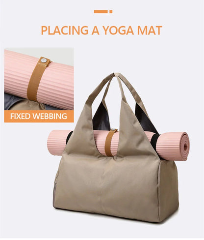 Women’s Yoga Mat Bag – Fitness Shoulder Tote for Gym, Sports, Travel, Dry/Wet Storage