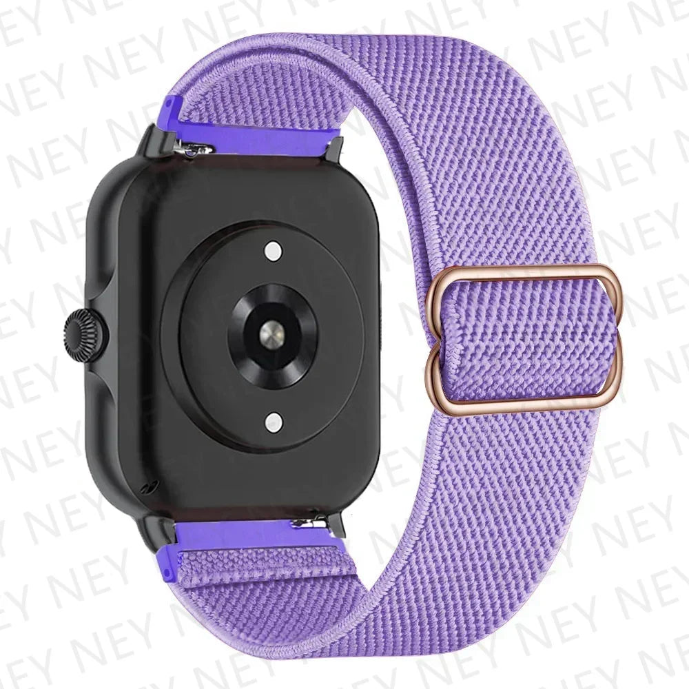 Nylon Elastic Watch Band for Amazfit GTS/GTR 4-3-2, Stratos & Bip Series – Bohemian Shiny Adjustable 20mm/22mm Strap