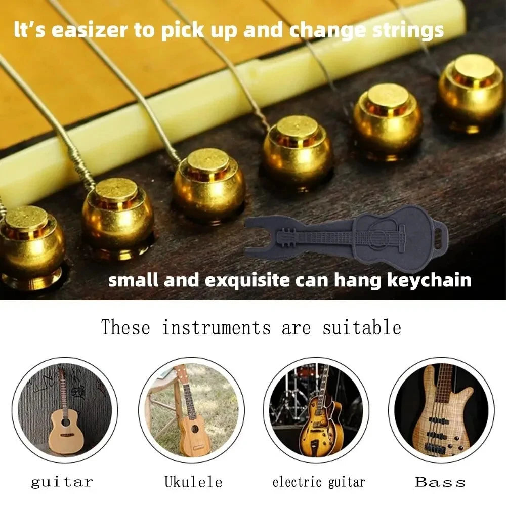 6 Pcs Brass Guitar Bridge Pins – String Pegs with Bridge Pin Puller, Guitar Parts Replacement