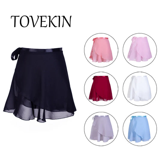 Adult Chiffon Ballet Tutu Wrap Skirt – Women & Girls Dance Gymnastics Training Skirt Lightweight Ballet Faldas Dancewear