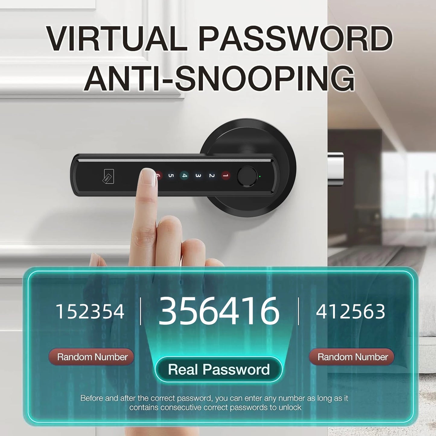 Viladepot Smart Fingerprint Door Lock – App Control, Passcode, & Touchscreen Keypad for Electronic Security
