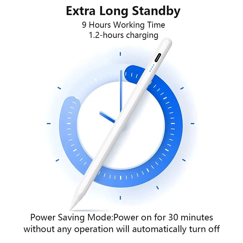 Apple Pencil Stylus Pen - Palm Rejection Digital Pencil with Power Display for iPad Pro, Air, Mini & 2018-2022 Models