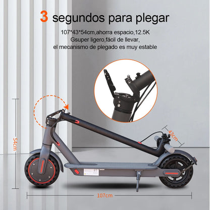 LADPED 350W Electric Scooter - 19MPH Folding Smart E-Scooter with App Control, 8.5-Inch Anti-Skid Tires & Shock Absorption