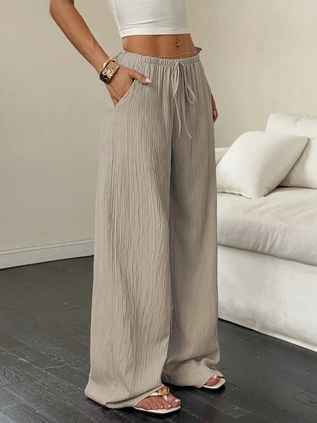 New Straight Leg Floor-Length Pants – European & American Style Elegant Women’s Trousers