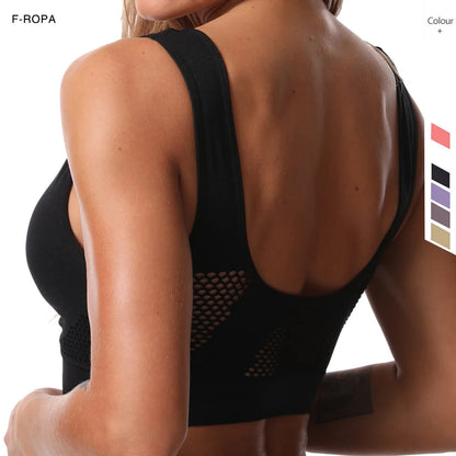Seamless Mesh Sports Bra for Women – Wireless Shockproof Gym & Yoga Bra, Breathable Plus Size 6XL Running Crop Top