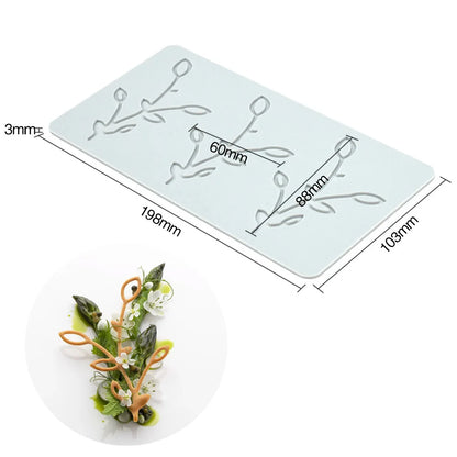 Various Leaves & Geometric Flower Silicone Cake Lace Mold — Cake Decorating Border Tool for Baking
