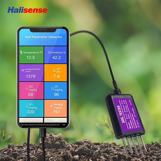 8 in 1 Soil Tester with USB Type-C – Temperature, Moisture, EC, PH, NPK, Portable Sensor, Free Android App