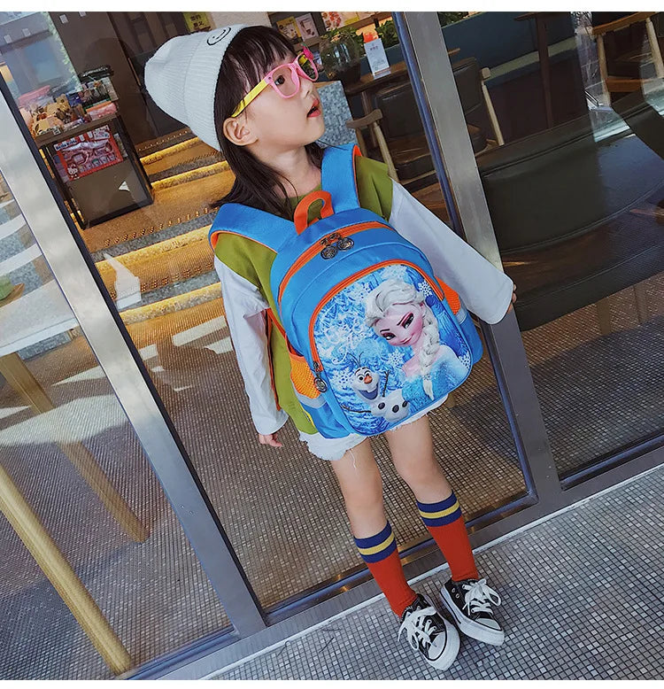 Disney Frozen Elsa Kindergarten Schoolbag - Cartoon Shoulder Bag & Backpack for Boys and Girls, Baby Children Handbag