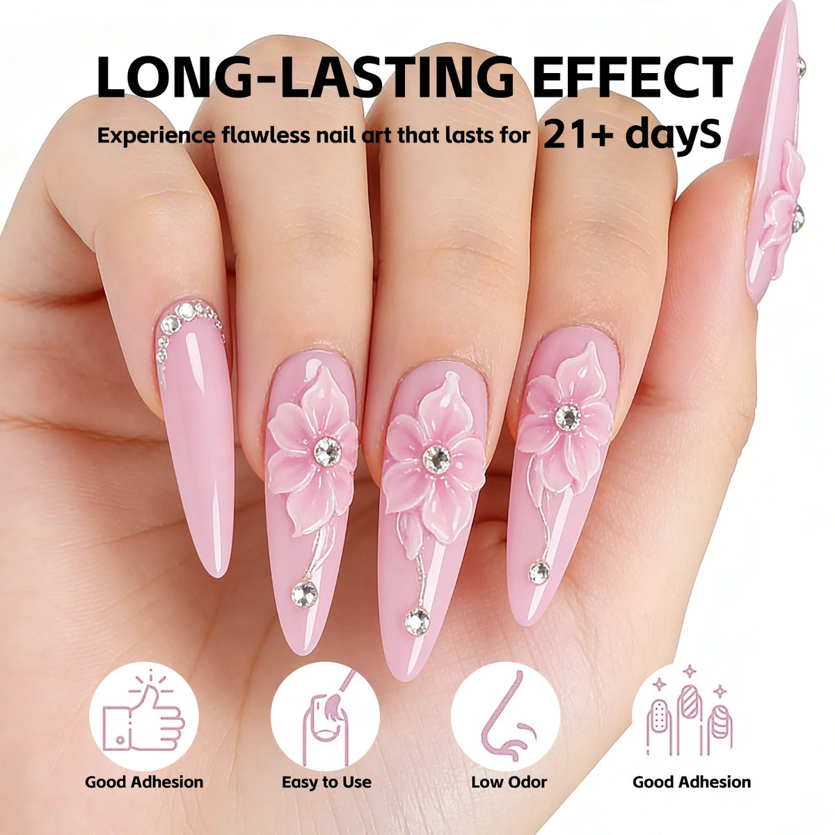 100g White Clear Nail Extension Gel - Non-Stick UV/LED Sculpting & 3D Nail Art Hard Gel