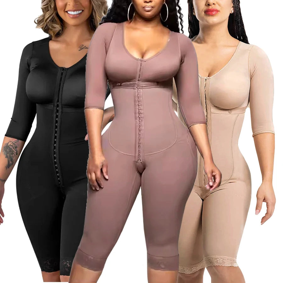 Colombian Full Body Shapewear Bodysuit High Compression Waist Trainer Postpartum & Post-Surgery Body Shaping Slimmer Garment