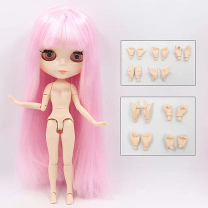 ICY DBS Blythe 1/6 BJD Doll - 30cm Jointed Body with White Skin & Shiny/Matte Face