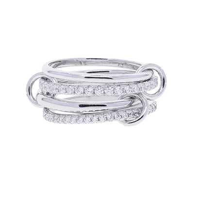 2026 Spinelli Stacking Rings - Iced Out 5A CZ Micro Pave Multi-Piece Engagement Finger Jewelry Set for Women