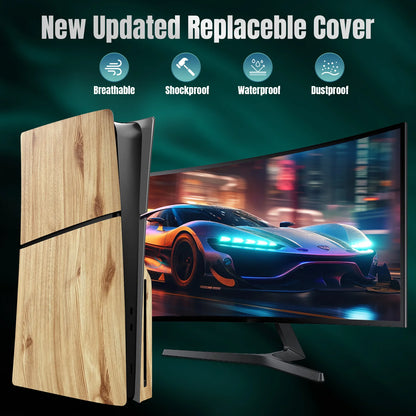 Custom Replacement Faceplates for PS5 Slim Disc Edition Console - Premium ABS Hard Case Front and Back Panels