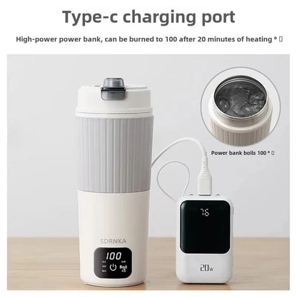 650ml Portable Electric Kettle — Travel Water Boiler with Temperature Control, LED Display Smart Teapot