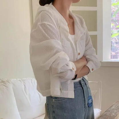 Women’s Summer Long-Sleeve Shirt - Casual Lightweight Sunshade Top for Everyday Wear