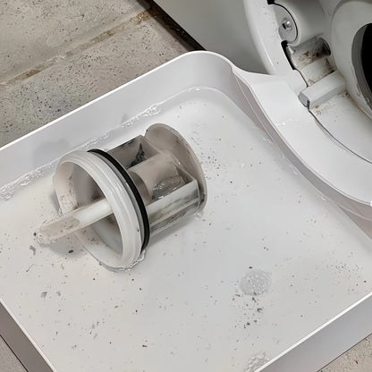 Washing Machine Drain Water Collection Tray - No Overflow Lint & Debris Filter Drip Box