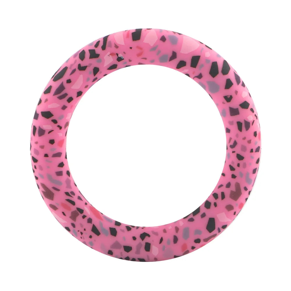 Kovict Silicone Ring Pendant Blanks - 65mm Round Printed Rings for DIY Jewelry & Craft Making