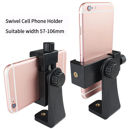 Rotatable Tripod Phone Mount Holder with Standard Screw Adapter, Digital Camera Bracket, Compatible with iPhone and Most Cellphones