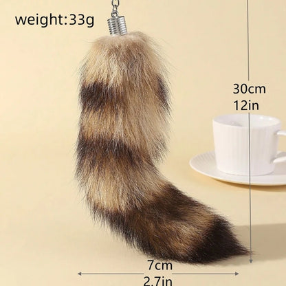Raccoon Tail Keychain — Creative Coat Tail Key Ring Chain, Unique Gift for Men