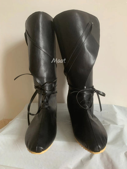 Medieval Viking PU Boots - Renaissance Knight Cosplay Shoes for Men & Women
