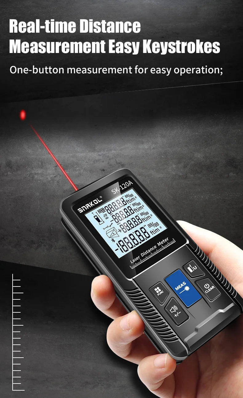 Snakol 120M Green Laser Tape Measure — High Accuracy Digital Distance Meter & Electronic Ruler