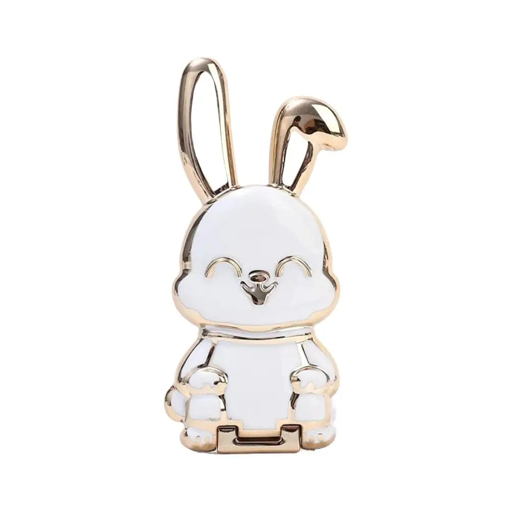 Universal Cat Mobile Phone Holder – 2-in-1 Metal Cell Phone Stand with Finger Grip & Makeup Mirror