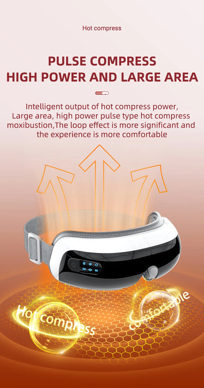 Electric Eye Massager – Vibration & Hot Compress with Air Bag for Dark Circles, Fatigue & Eye Care