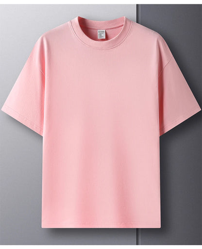 100% Pure Cotton Men’s Summer T-Shirt – High-End Short Sleeve Round Neck Breathable Fashion Top