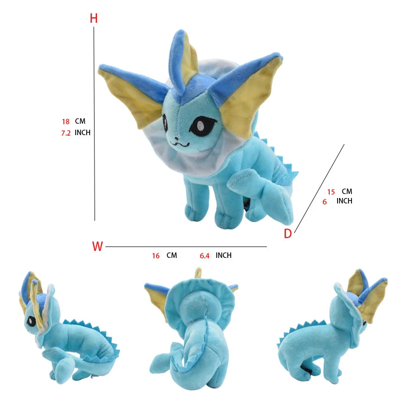 Pokémon Eevee Evolution Plush Toys - Soft Stuffed Animal Dolls Featuring Sylveon, Flareon, Jolteon, Umbreon, Vaporeon & Pikachu