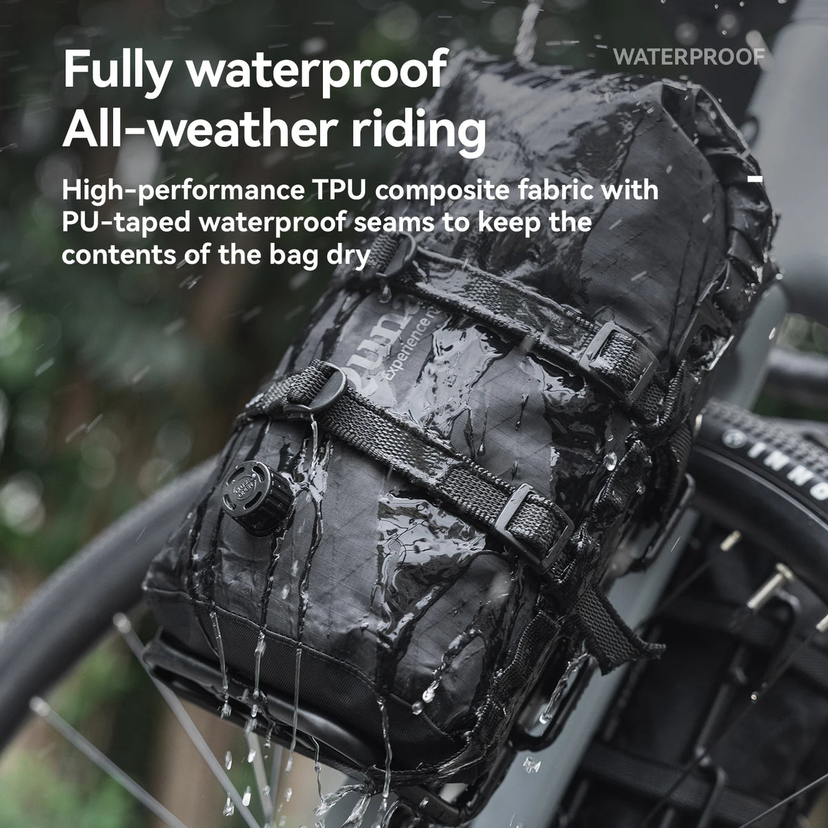 Qunature Bikepacking Bike Bag - Fully Waterproof MTB & Road Bicycle Rack Storage Bag