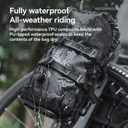 Qunature Bikepacking Bike Bag - Fully Waterproof MTB & Road Bicycle Rack Storage Bag
