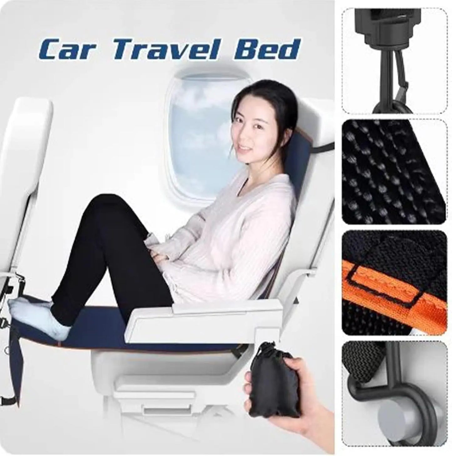 Car Travel Hammock - Portable Footrest & Sleeping Bed for Adults and Children