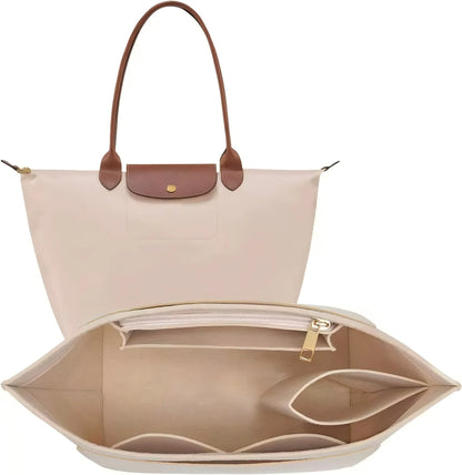 Longchamp Le Pliage S/ML Purse Organizer Insert — Custom Felt Liner with Multi-Compartment Bag Organizer