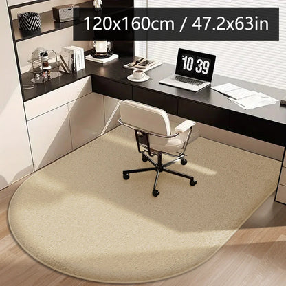 Solid Color Flannel Chair Mat – Thickened Soft Floor Carpet for Computer Desk, Swivel Chair, Study & Dressing Table Use