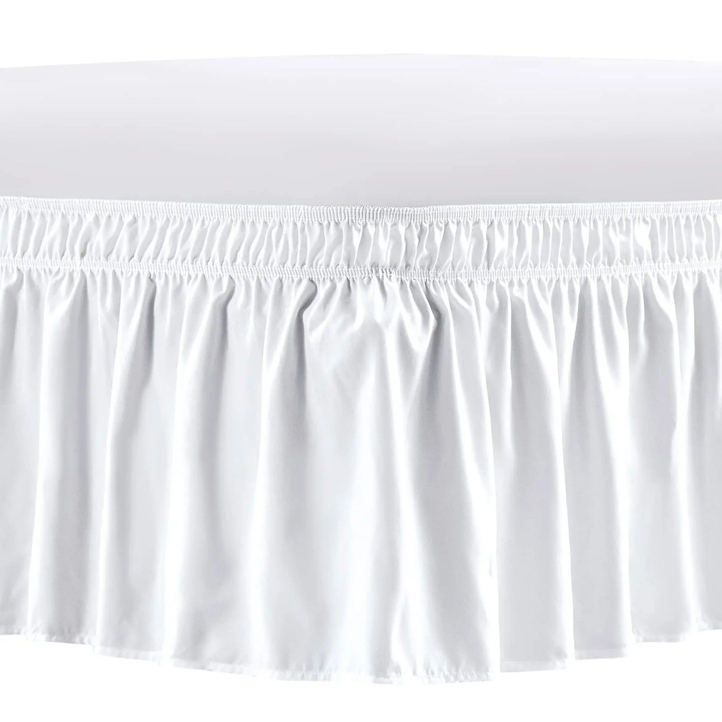 Elastic Wrap-Around Bed Skirt – Wrinkle, Fade & Shrink Resistant Dust Ruffle Easy-Fit Bedding Cover for Adjustable Beds